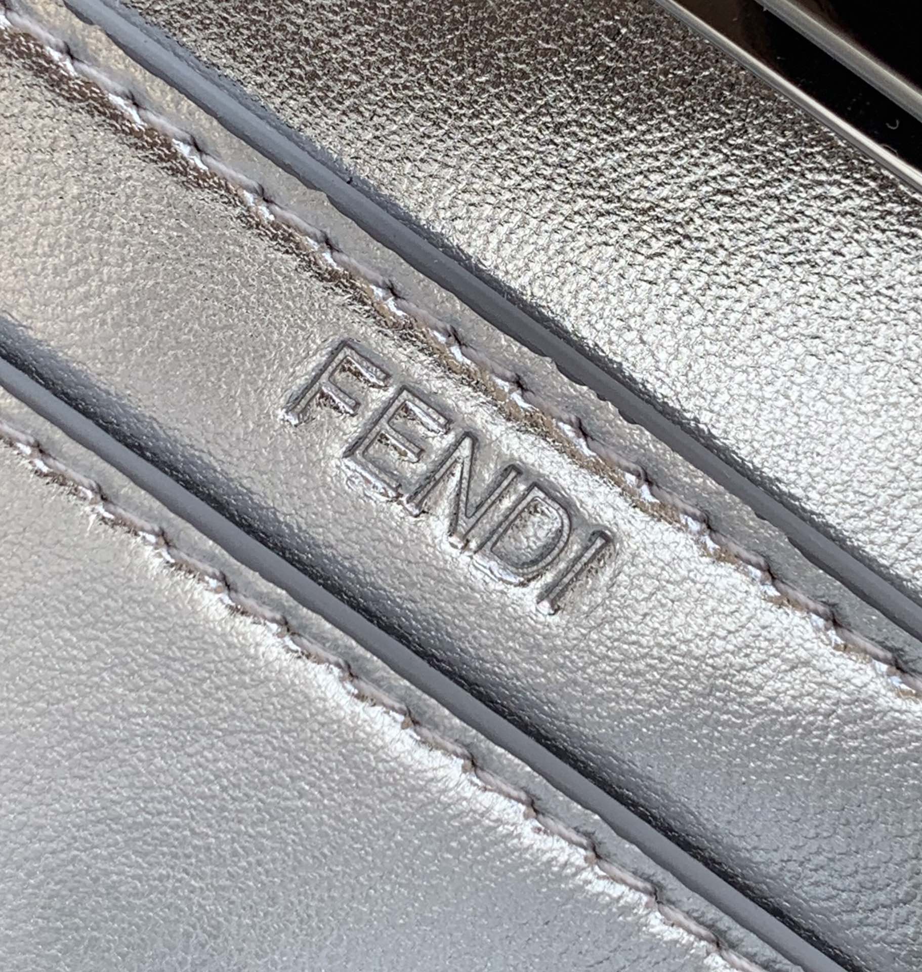 Fendi Peekaboo ISeeU Petite Silver Leather Bag